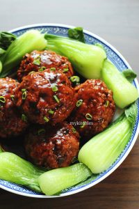 Thịt viên Tứ Hỷ om xì dầu – Hồng thiêu sư tử đầu